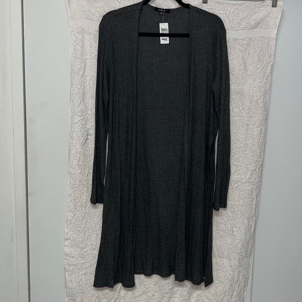 Brand New Long Sleeve Shell Sweater Gray Medium